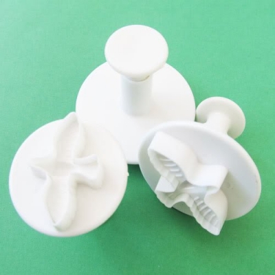 3x Dove Cake Cookie Biscuit Decorating Sugarcraft Plunger Cutter Gum Mold Tool[010156]